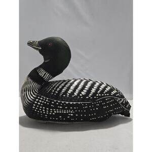 Stuffed Loon Plush Bird Black & White Wildlife Decor Toy Gift